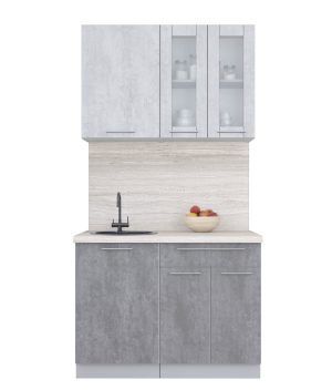 ГОТОВАЯ КУХНЯ ПЛАСТИК 1,1Б (ОКСИД СВЕТЛЫЙ/ ОКСИД ТЕМНЫЙ)