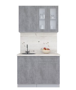 ГОТОВАЯ КУХНЯ ПЛАСТИК 1,1Б (ОКСИД ТЕМНЫЙ/ ОКСИД ТЕМНЫЙ)