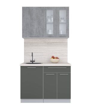 ГОТОВАЯ КУХНЯ ПЛАСТИК 1,1Б (ОКСИД ТЕМНЫЙ/ ШТОРМ)