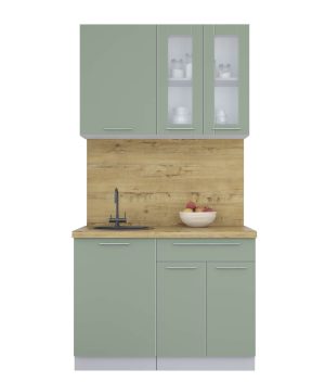 ГОТОВАЯ КУХНЯ ПЛАСТИК 1,1Б (ПОЛЫНЬ/ ПОЛЫНЬ)