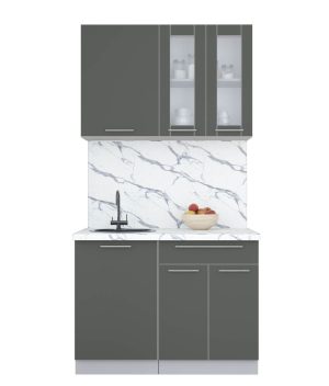 ГОТОВАЯ КУХНЯ ПЛАСТИК 1,1Б (ШТОРМ/ ШТОРМ)