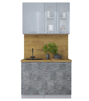 ГОТОВАЯ КУХНЯ ПЛАСТИК 1,1Б (ТУМАННЫЙ ГЛЯНЕЦ/ МРАМОР)