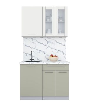 ГОТОВАЯ КУХНЯ ПЛАСТИК 1,1Б (ЗЕФИРНЫЙ/ ЛАТТЕ)