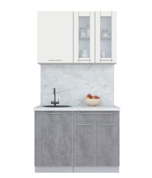 ГОТОВАЯ КУХНЯ ПЛАСТИК 1,1Б (ЗЕФИРНЫЙ/ ОКСИД ТЕМНЫЙ)