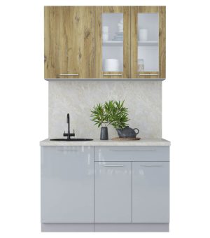 ГОТОВАЯ КУХНЯ ПЛАСТИК 1,2Б (ДУБ ЭПОКСИД/ ТУМАННЫЙ ГЛЯНЕЦ)