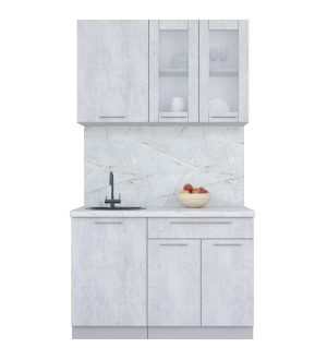 ГОТОВАЯ КУХНЯ ПЛАСТИК 1,2Б (ОКСИД СВЕТЛЫЙ/ ОКСИД СВЕТЛЫЙ)