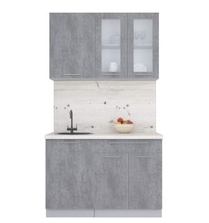 ГОТОВАЯ КУХНЯ ПЛАСТИК 1,2Б (ОКСИД ТЕМНЫЙ/ ОКСИД ТЕМНЫЙ)