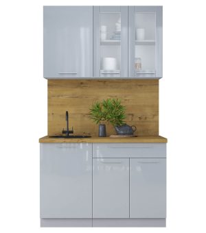 ГОТОВАЯ КУХНЯ ПЛАСТИК 1,2Б (ТУМАННЫЙ ГЛЯНЕЦ/ ТУМАННЫЙ ГЛЯНЕЦ)