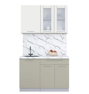 ГОТОВАЯ КУХНЯ ПЛАСТИК 1,2Б (ЗЕФИРНЫЙ/ ЛАТТЕ)