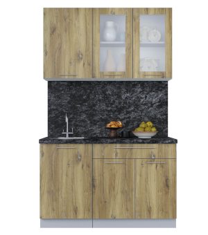 ГОТОВАЯ КУХНЯ ПЛАСТИК 1,3Б (ДУБ ЭПОКСИД/ ДУБ ЭПОКСИД)