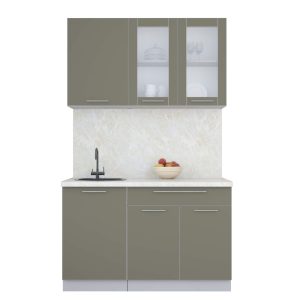 ГОТОВАЯ КУХНЯ ПЛАСТИК 1,3Б (КВАРЦЕВЫЙ/ КВАРЦЕВЫЙ)