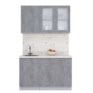 ГОТОВАЯ КУХНЯ ПЛАСТИК 1,3Б (ОКСИД ТЕМНЫЙ/ ОКСИД ТЕМНЫЙ)