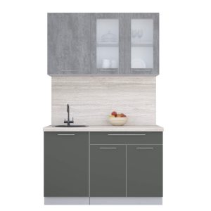 ГОТОВАЯ КУХНЯ ПЛАСТИК 1,3Б (ОКСИД ТЕМНЫЙ/ ШТОРМ)