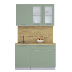 ГОТОВАЯ КУХНЯ ПЛАСТИК 1,3Б (ПОЛЫНЬ/ ПОЛЫНЬ)