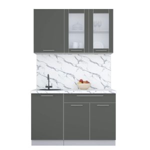 ГОТОВАЯ КУХНЯ ПЛАСТИК 1,3Б (ШТОРМ/ ШТОРМ)