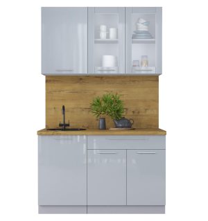 ГОТОВАЯ КУХНЯ ПЛАСТИК 1,3Б (ТУМАННЫЙ ГЛЯНЕЦ/ ТУМАННЫЙ ГЛЯНЕЦ)