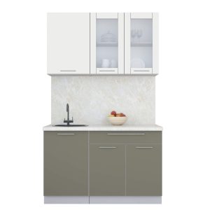 ГОТОВАЯ КУХНЯ ПЛАСТИК 1,3Б (ЗЕФИРНЫЙ/ КВАРЦЕВЫЙ)