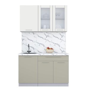 ГОТОВАЯ КУХНЯ ПЛАСТИК 1,3Б (ЗЕФИРНЫЙ/ ЛАТТЕ)