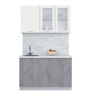 ГОТОВАЯ КУХНЯ ПЛАСТИК 1,3Б (ЗЕФИРНЫЙ/ ОКСИД ТЕМНЫЙ)