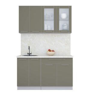 ГОТОВАЯ КУХНЯ ПЛАСТИК 1,4Б (КВАРЦЕВЫЙ/ КВАРЦЕВЫЙ)