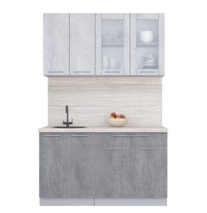 ГОТОВАЯ КУХНЯ ПЛАСТИК 1,4Б (ОКСИД СВЕТЛЫЙ/ ОКСИД ТЕМНЫЙ)