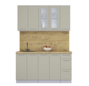 ГОТОВАЯ КУХНЯ ПЛАСТИК 1,5Б (ЛАТТЕ/ ЛАТТЕ)