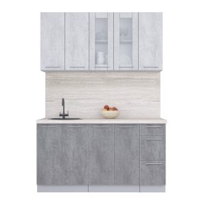 ГОТОВАЯ КУХНЯ ПЛАСТИК 1,5Б (ОКСИД СВЕТЛЫЙ/ ОКСИД ТЕМНЫЙ)