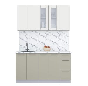 ГОТОВАЯ КУХНЯ ПЛАСТИК 1,5Б (ЗЕФИРНЫЙ/ ЛАТТЕ)