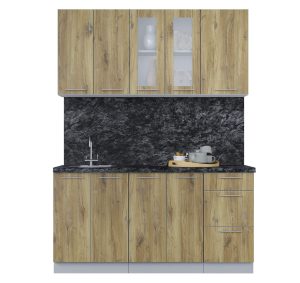 ГОТОВАЯ КУХНЯ ПЛАСТИК 1,6Б (ДУБ ЭПОКСИД/ ДУБ ЭПОКСИД)