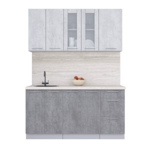 ГОТОВАЯ КУХНЯ ПЛАСТИК 1,6Б (ОКСИД СВЕТЛЫЙ/ ОКСИД ТЕМНЫЙ)