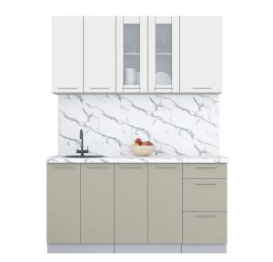 ГОТОВАЯ КУХНЯ ПЛАСТИК 1,6Б (ЗЕФИРНЫЙ/ ЛАТТЕ)