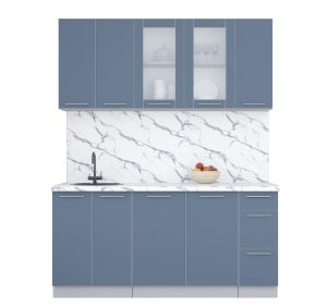 ГОТОВАЯ КУХНЯ ПЛАСТИК 1,7Б (АРКТИЧЕСКИЙ/ АРКТИЧЕСКИЙ)