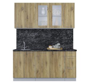 ГОТОВАЯ КУХНЯ ПЛАСТИК 1,7Б (ДУБ ЭПОКСИД/ ДУБ ЭПОКСИД)