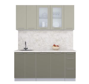 ГОТОВАЯ КУХНЯ ПЛАСТИК 1,7Б (ЛАТТЕ/ КВАРЦЕВЫЙ)