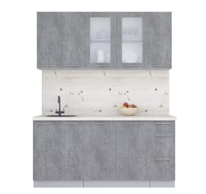 ГОТОВАЯ КУХНЯ ПЛАСТИК 1,7Б (ОКСИД ТЕМНЫЙ/ ОКСИД ТЕМНЫЙ)