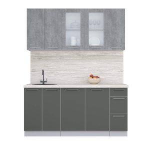 ГОТОВАЯ КУХНЯ ПЛАСТИК 1,7Б (ОКСИД ТЕМНЫЙ/ ШТОРМ)