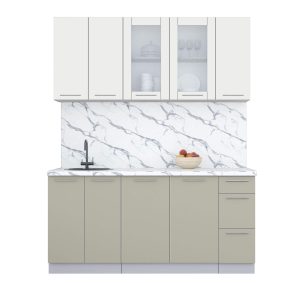 ГОТОВАЯ КУХНЯ ПЛАСТИК 1,7Б (ЗЕФИРНЫЙ/ ЛАТТЕ)