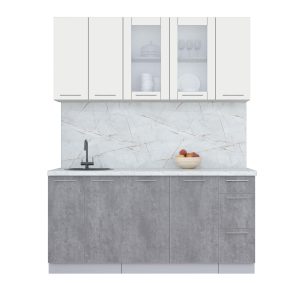 ГОТОВАЯ КУХНЯ ПЛАСТИК 1,7Б (ЗЕФИРНЫЙ/ ОКСИД ТЕМНЫЙ)