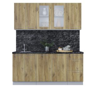 ГОТОВАЯ КУХНЯ ПЛАСТИК 1,8Б (ДУБ ЭПОКСИД/ ДУБ ЭПОКСИД)