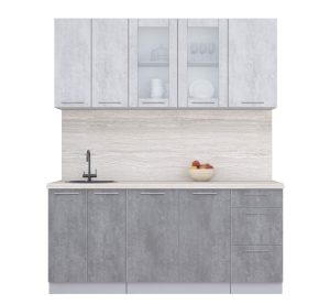 ГОТОВАЯ КУХНЯ ПЛАСТИК 1,8Б (ОКСИД СВЕТЛЫЙ/ ОКСИД ТЕМНЫЙ)