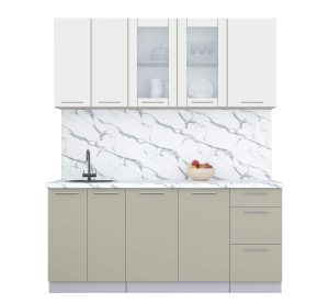 ГОТОВАЯ КУХНЯ ПЛАСТИК 1,8Б (ЗЕФИРНЫЙ/ ЛАТТЕ)