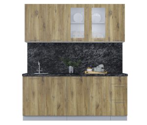 ГОТОВАЯ КУХНЯ ПЛАСТИК 1,9Б (ДУБ ЭПОКСИД/ ДУБ ЭПОКСИД)