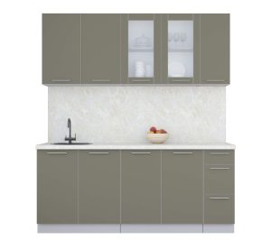 ГОТОВАЯ КУХНЯ ПЛАСТИК 1,9Б (КВАРЦЕВЫЙ/ КВАРЦЕВЫЙ)