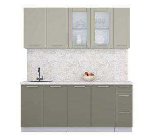 ГОТОВАЯ КУХНЯ ПЛАСТИК 1,9Б (ЛАТТЕ/ КВАРЦЕВЫЙ)