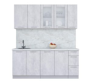 ГОТОВАЯ КУХНЯ ПЛАСТИК 1,9Б (ОКСИД СВЕТЛЫЙ/ ОКСИД СВЕТЛЫЙ)