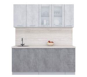 ГОТОВАЯ КУХНЯ ПЛАСТИК 1,9Б (ОКСИД СВЕТЛЫЙ/ ОКСИД ТЕМНЫЙ)