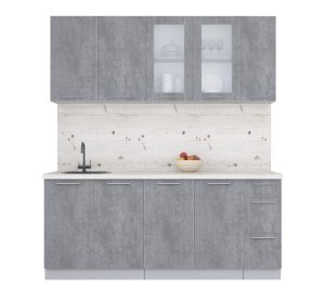 ГОТОВАЯ КУХНЯ ПЛАСТИК 1,9Б (ОКСИД ТЕМНЫЙ/ ОКСИД ТЕМНЫЙ)