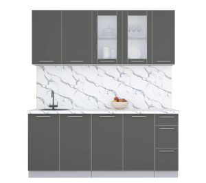 ГОТОВАЯ КУХНЯ ПЛАСТИК 1,9Б (ШТОРМ/ ШТОРМ)