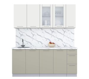 ГОТОВАЯ КУХНЯ ПЛАСТИК 1,9Б (ЗЕФИРНЫЙ/ ЛАТТЕ)