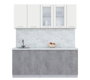 ГОТОВАЯ КУХНЯ ПЛАСТИК 1,9Б (ЗЕФИРНЫЙ/ ОКСИД ТЕМНЫЙ)